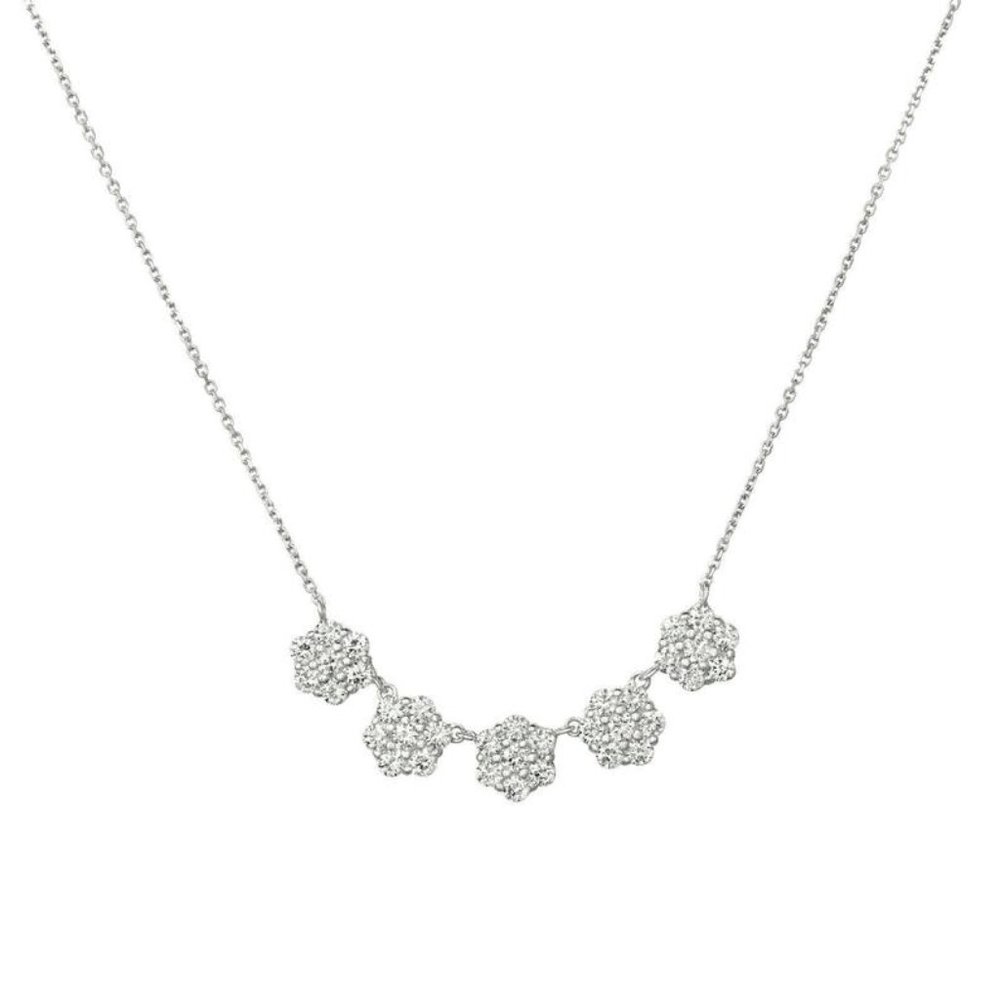 2.00 Carat Natural Diamond Flower Necklace Pendant